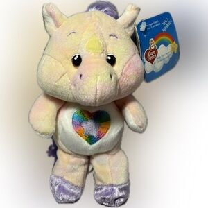 RARE New With Tags Noble Heart 8” Care Bear Cousin 20th Anniversary Bean Plush